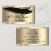 Gold Lashes Makeup Artist Glitzer Lux Visitenkarte (Vorne/Hinten)