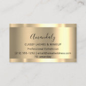 Gold Lashes Makeup Artist Glitzer Lux Visitenkarte (Rückseite)