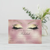 Gold Lashes Makeup Certificate Geschenk Rosa (Stehend Vorderseite)