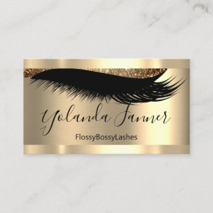 Gold Lashes Makeup Glitzer Lux  Visitenkarte