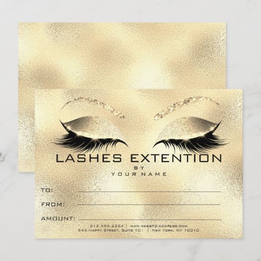 Gold Lashes Makeup Zertifikat Geschenk (Vorne/Hinten)