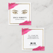 Gold Lashes & oooooooooooooooooooooooooooooooooooo Quadratische Visitenkarte (Vorne/Hinten)