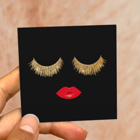 Gold Lashes Quadratische Visitenkarte
