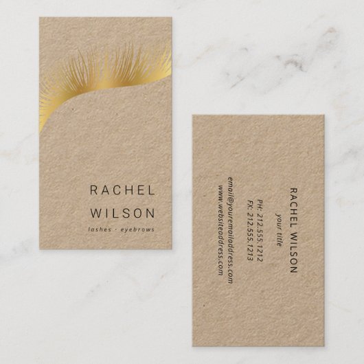 Gold Lashes Visitenkarte (Vorne/Hinten)