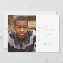 Gold Lässig Script Foto Abschluss Vielen Dank