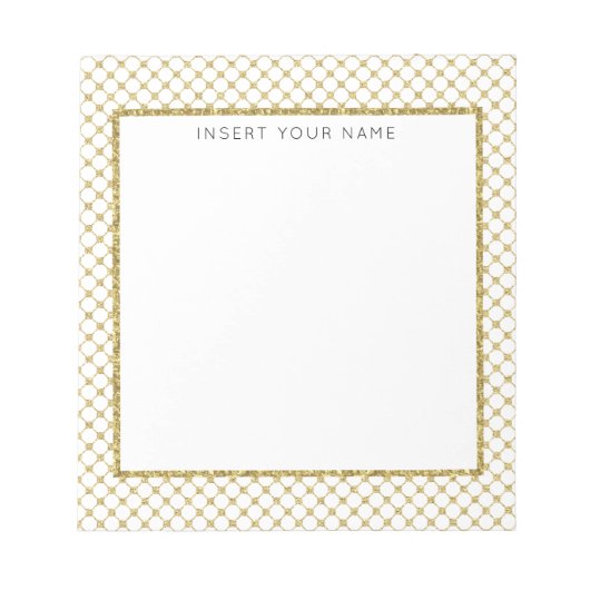 Gold Lattice Personalisiert Notepad 5.5" x 6" Notizblock (Vorderseite)
