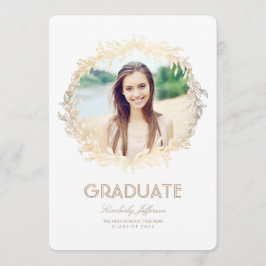 Gold Laurel Foto Graduation Party Einladung