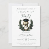 Gold Laurel Tooth Graduation Party Einladung (Vorderseite)