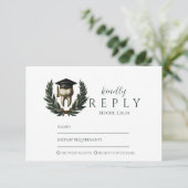 Gold Laurel Tooth Graduation Party RSVP Karte (Stehend Vorderseite)