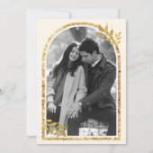 Gold Laurel Wreath Blätter Cream Wedding Save The Date (Rückseite)