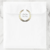 Gold Laurel Wreath Classic Round Sticker (Tasche)