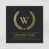 GOLD LAUREL WREATH INITIAL LOGO BUSINESS DANKEN QUADRATISCHE VISITENKARTE (Vorderseite)