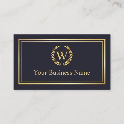 GOLD LAUREL WREATH-LOGO VISITENKARTE (Vorderseite)