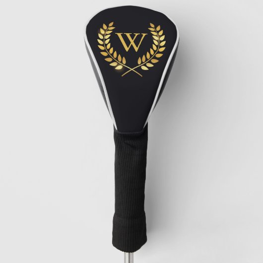 Gold Laurel Wreath Monogram Golf Headcover (Vorderseite)