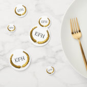 Gold Laurel Wreath Monogram Konfetti (Gruppe)