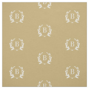Gold Laurel Wreath Monogram Stoff