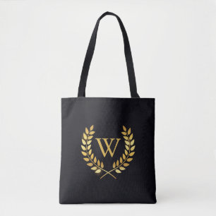 Gold Laurel Wreath Monogram Tasche