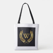 Gold Laurel Wreath Monogram Tasche (Rückseite)