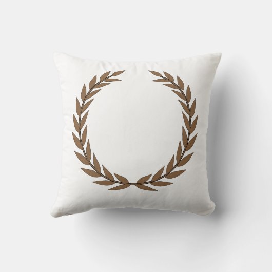 Gold Laurel Wreath Personalisiertes Anfangskissen Kissen (Rückseite)