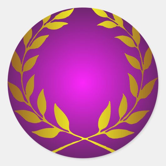 Gold Laurel Wreath Round Aufkleber (Vorderseite)