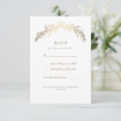 Gold Laurel Wreath Wedding RSVP Cards (Stehend Vorderseite)