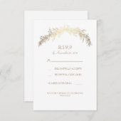 Gold Laurel Wreath Wedding RSVP Cards (Vorne/Hinten)