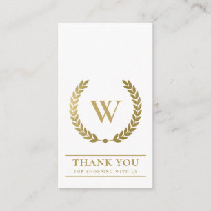 GOLD LAUREL WREATS INITIAL LOGO GESCHÄFT DANK VISITENKARTE