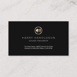 Gold Lautsprecher Icon Sound Engineer Business Car Visitenkarte