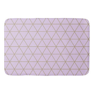 Gold-Lavendel-Geometrische-Dreiecke-Boho-Glamour Badematte