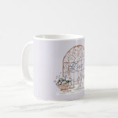 Gold Lavender Floral Love Kaffeetasse (Vorderseite Links)