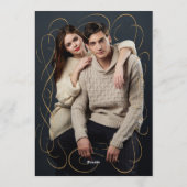 Gold Lavender Floral Photo Wedding Save the Date Einladung (Rückseite)