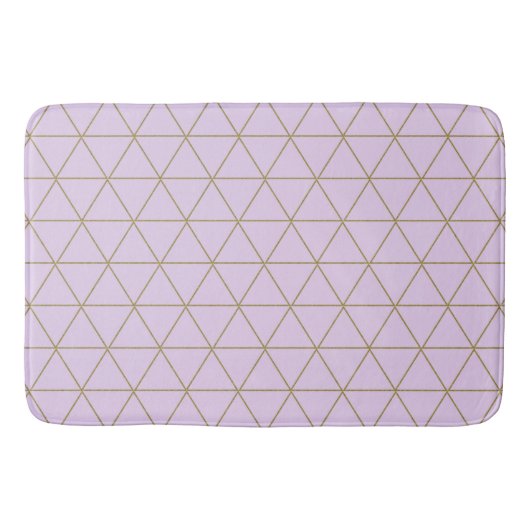 Gold Lavender Geometric Triangle Boho Glam Badematte (Vorderseite)