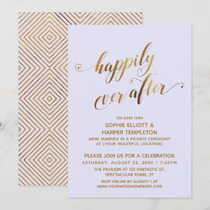 Gold & Lavender Happy End Nach der Hochzeit Einladung