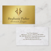 Gold Law Fotain Pen Logo | Gold Hintergrund Visitenkarte (Vorne/Hinten)