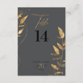 Gold Leaf 20th Anniversary Table Number ID1169 Einladung (Vorderseite)