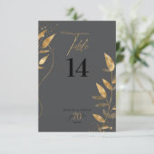 Gold Leaf 20th Anniversary Table Number ID1169 Einladung (Stehend Vorderseite)