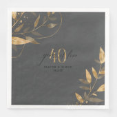 Gold Leaf 40th Anniversary Years of Love ID1169 Serviette (Vorderseite)