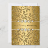 Gold Leaf 50. Hochzeitstag Einladung (Vorderseite)