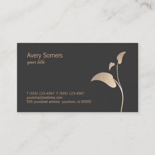 Gold Leaf Black Business Card Visitenkarte (Vorderseite)