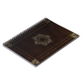 Gold Leaf Blume Leather Look Goth Notebook Notizblock (Linke Seite)