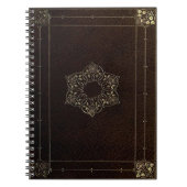 Gold Leaf Blume Leather Look Goth Notebook Notizblock (Vorderseite)