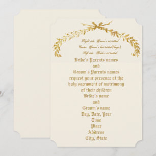 Gold Leaf Bogen Hochzeitseinladung Einladung