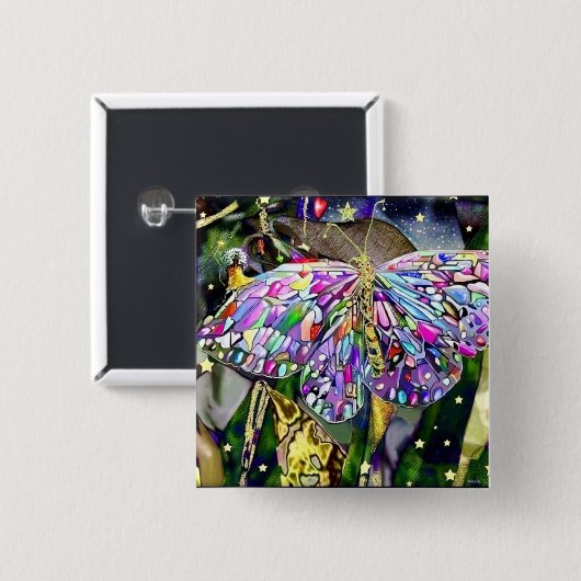 Gold Leaf Butterfly Button (Vorne & Hinten)