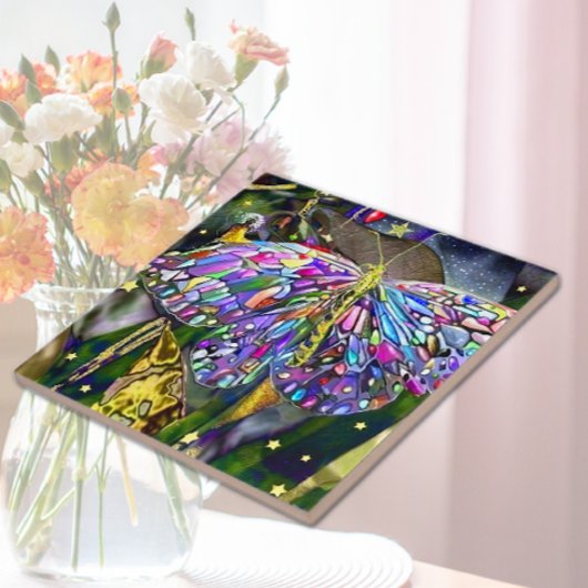 Gold Leaf Butterfly Fliese