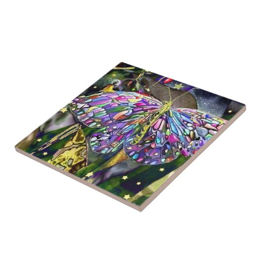 Gold Leaf Butterfly Fliese (Seite)