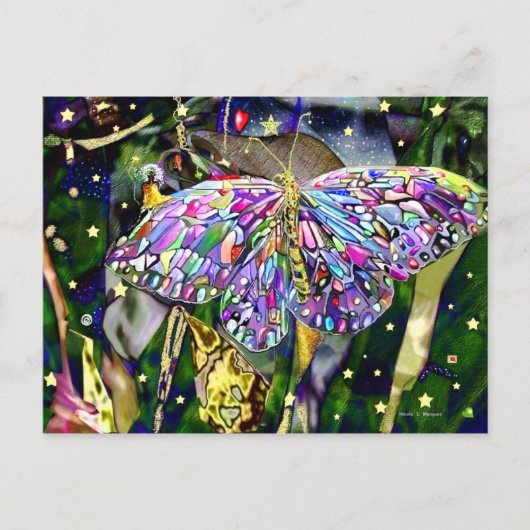 Gold Leaf Butterfly Postkarte (Vorderseite)