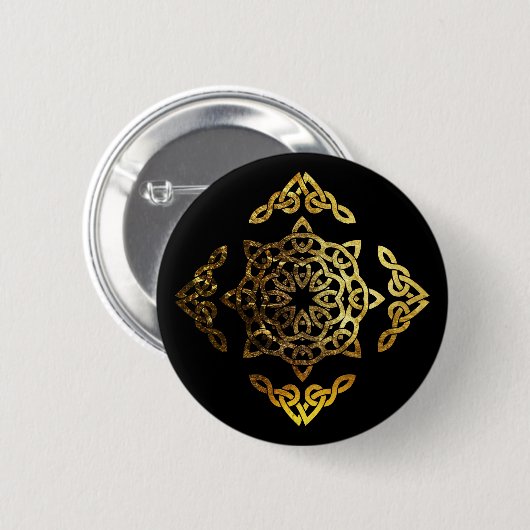 Gold Leaf Celtic Knot Button (Vorne & Hinten)