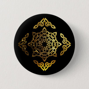 Gold Leaf Celtic Knot Button