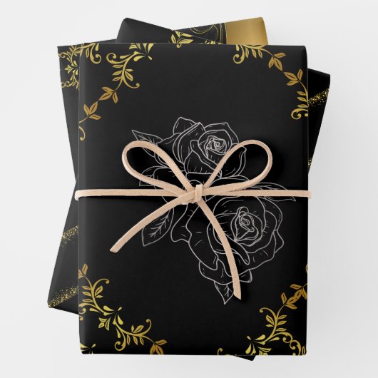 Gold Leaf Collection - Umschlagpapier Geschenkpapier Set (Beispiel)