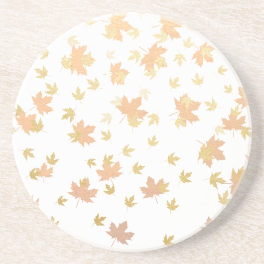 Gold Leaf Confetti auf klarem Hintergrund Getränkeuntersetzer (Vorne)